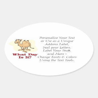 Camel - Was für ein Tag ist es? Ovaler Aufkleber