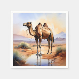 Camel Watercolor Nature Serviette
