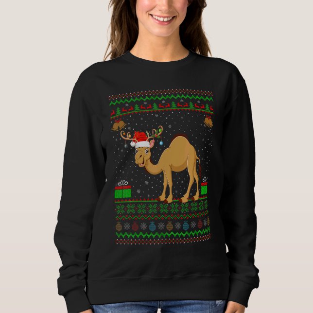Camel Weihnachtsmannmütze Matching Ugly Camel Weih Sweatshirt (Vorderseite)