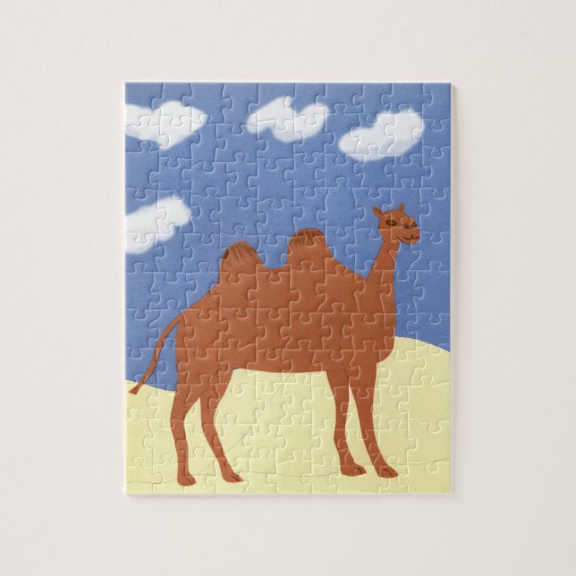 Camel Whimsical über die Dünen der Wüste Puzzle (Vertikal)