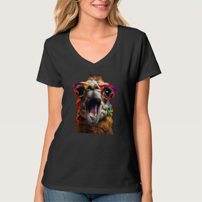 Camel With Sunglasses Cool Summer T-Shirt (Vorderseite)