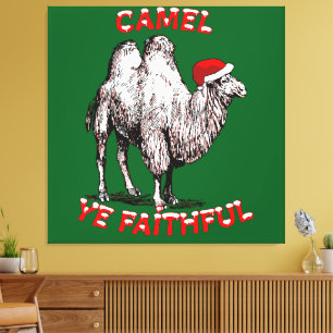 Camel Ye Faithful Fun Pub Holiday Design Leinwanddruck