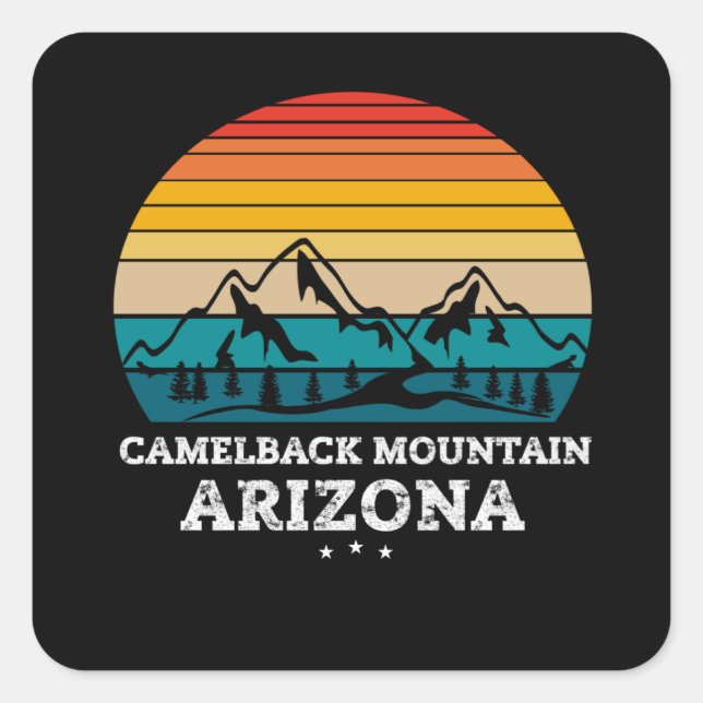 CAMELBACK BERG Arizona Quadratischer Aufkleber (Vorderseite)