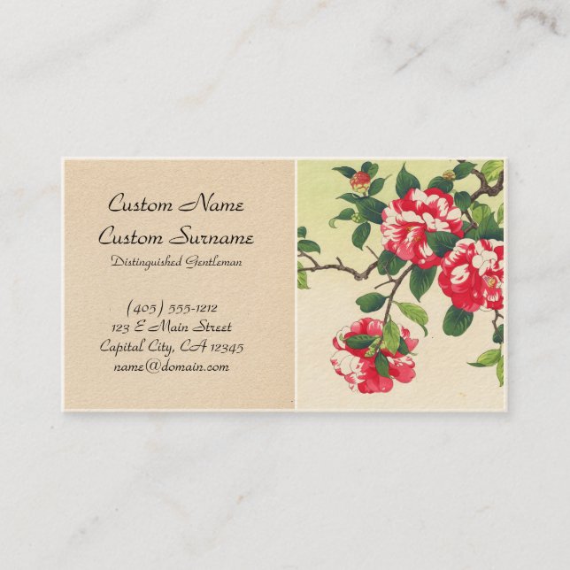 Camelia Nishimura Hodo ukiyo-e Blumenkunst Visitenkarte (Vorderseite)