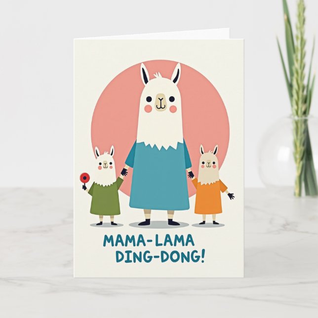 Camelid Family Mothers Day Card Karte (Vorderseite)