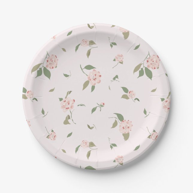 Camellia Garten Pappteller (Vorderseite)