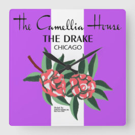 Camellia House, Drake Hotel, Chicago, IL Quadratische Wanduhr
