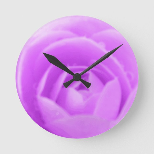 Camellia Lila Wall Clock Runde Wanduhr (Vorderseite)