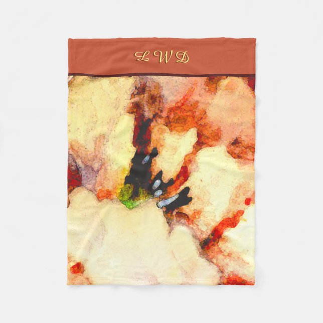 Camellia Prose - Sans Pros (Mit Monogramm) Fleecedecke (Vorderseite)