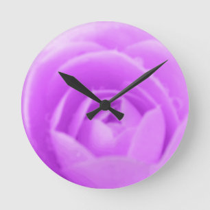 Camellia Purple Wall Clock Runde Wanduhr