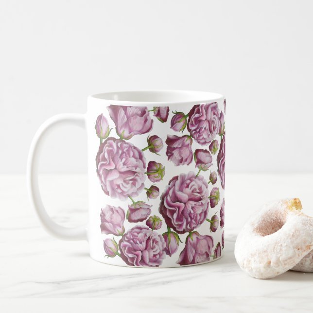Camellia Rose Garden Blume  Kaffeetasse (Mit Donut)