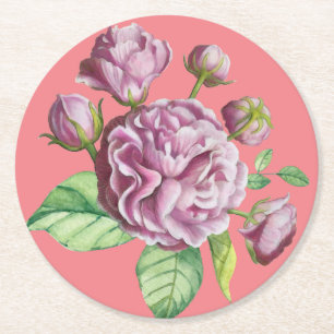 Camellia Rose Garden Blume Rundpapier Untersetzer