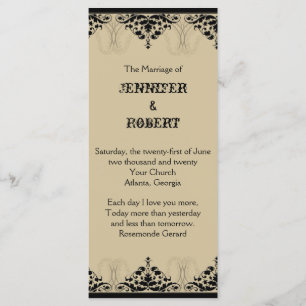 Camelot Gold mit Black Scrolls Wedding Program Programm