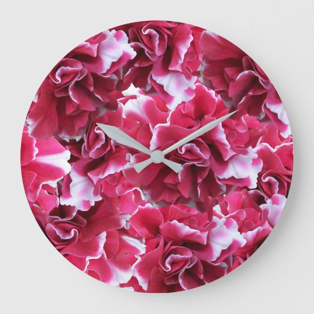 Camelot Red Floral Große Wanduhr (Vorderseite)