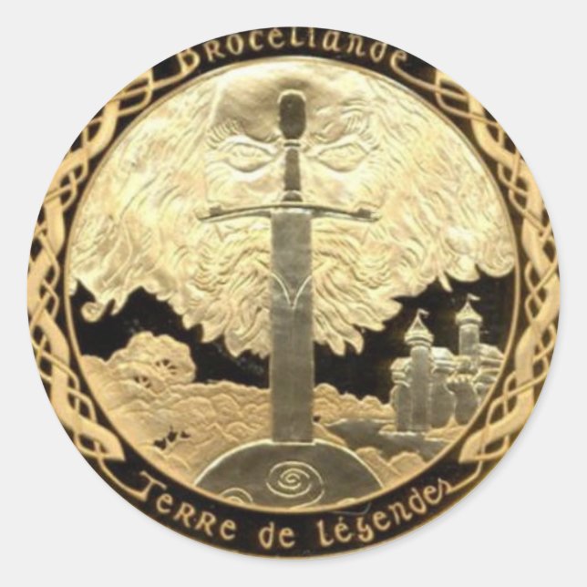 Camelot Wine Label Runder Aufkleber (Vorderseite)