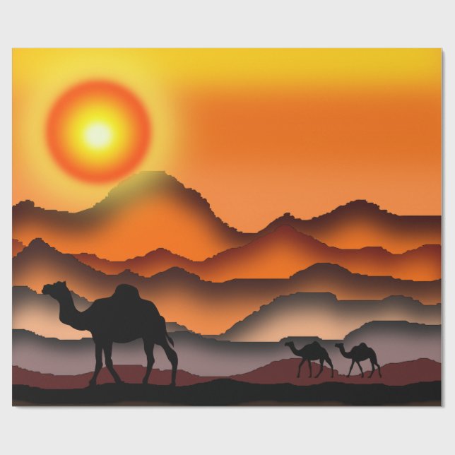 Camels Art Geschenkpapier (Flach)