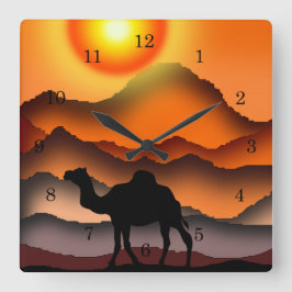 Camels Clock Quadratische Wanduhr