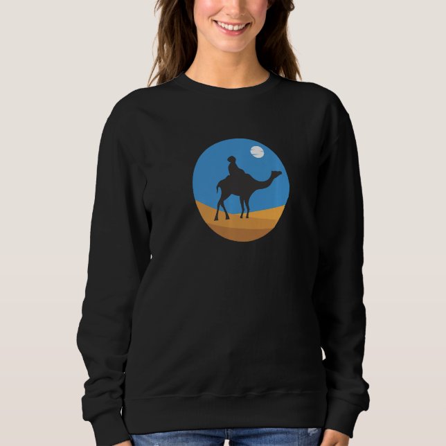 camels desert arabia dromedary dromedaries one hum sweatshirt (Vorderseite)