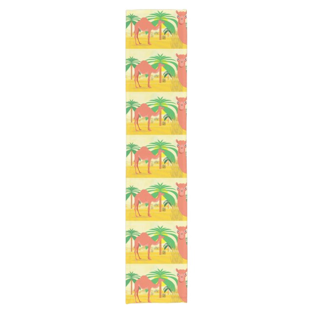 Camels Illustration Kurzer Tischläufer (Vorderseite)