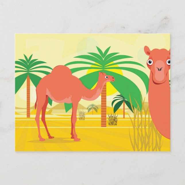Camels Illustration Postkarte (Vorderseite)