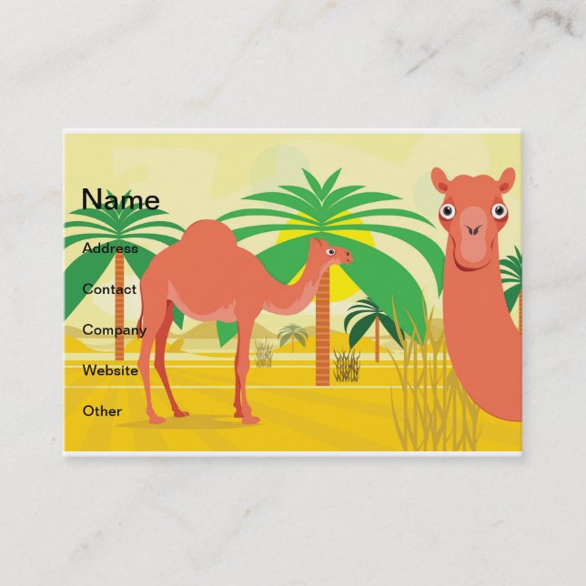 Camels Illustration Visitenkarte (Vorderseite)
