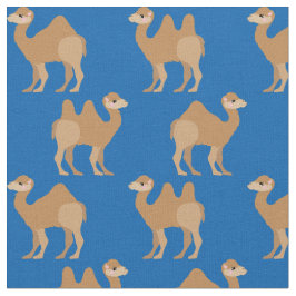 Camels Print Fabric Blue Stoff