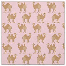 Camels Print Fabric Pink Stoff