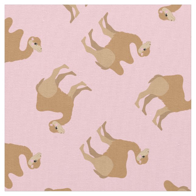 Camels Print Fabric Pink Stoff (Nahaufnahme)
