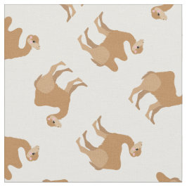 Camels Print Fabric White Stoff