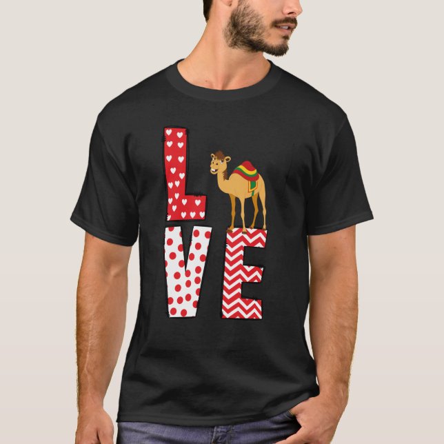 Camels Valentines Day Love Valentine Cute Hearts T-Shirt (Vorderseite)