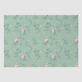 Cameo Green Floral Tissue Paper Seidenpapier