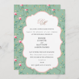 Cameo Green und Gossamer Pink Probe Dinner Einladung