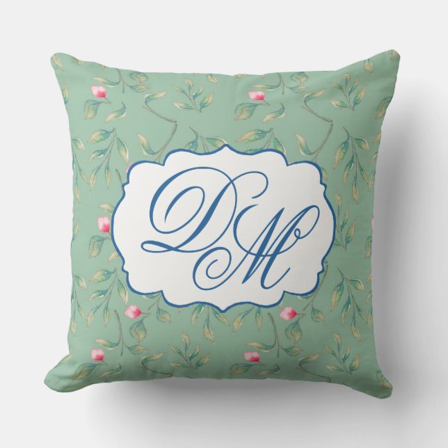 Cameo Green Wedding Keepsake Throw Pillow Kissen (Vorderseite)