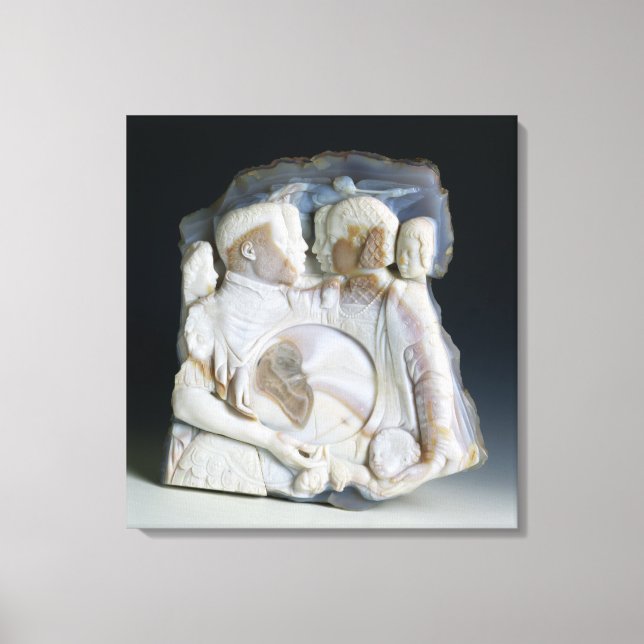 Cameo mit Cosimo de Medici (1519-74) und seinem Leinwanddruck (Vorderseite)