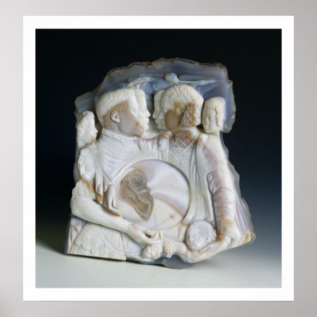 Cameo mit Cosimo de Medici (1519-74) und seinem Poster (Vorne)