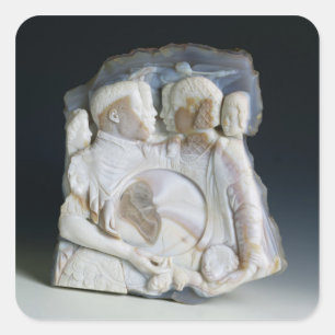 Cameo mit Cosimo de Medici (1519-74) und seinem Quadratischer Aufkleber