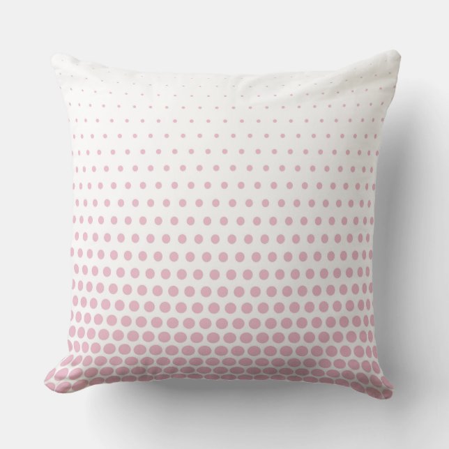 Cameo Pink Polka Dot Modern White Kissen (Vorderseite)