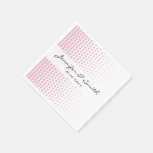Cameo Pink Polka Dot Modern White Serviette