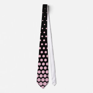 Cameo Pink Polka Dot Modernes Schwarz Krawatte