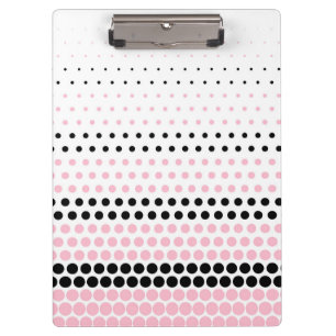Cameo Pink und Black Polka Dot Klemmbrett