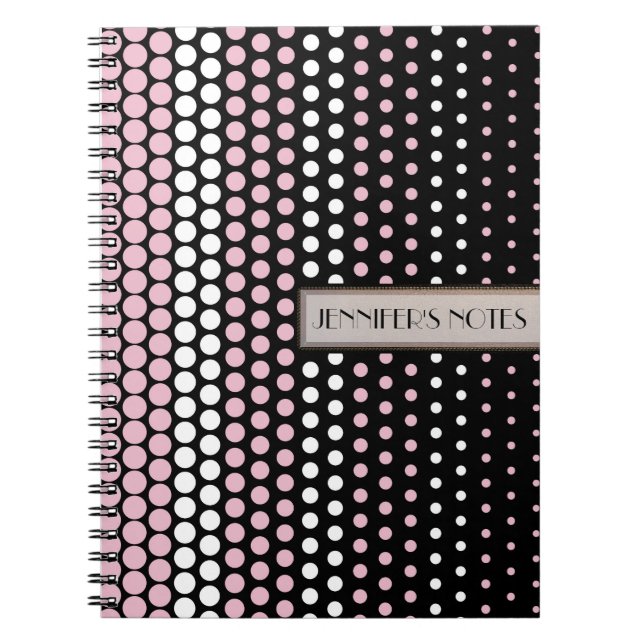Cameo Pink und White Polka Dot Notizblock (Vorderseite)