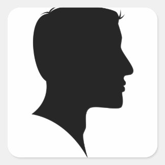 Cameo Silhouette Man Quadratischer Aufkleber