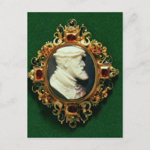 Cameo trägt das Portrait von Charles I. von Spanie Postkarte