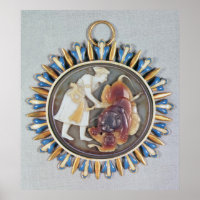 Cameo zeigt Kaiser Shah Jahan tötet Löwen