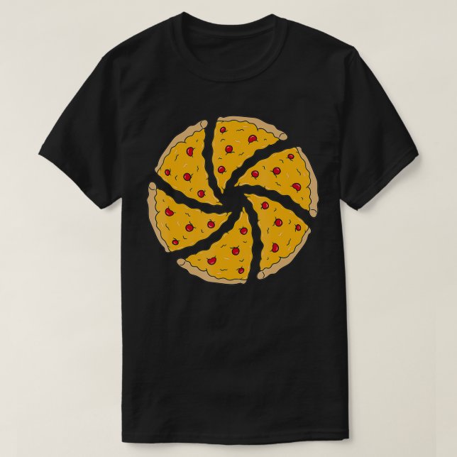 Camera Aperture Pizza Slices Fotografie T-Shirt (Design vorne)