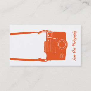 Camera Bright Orange Fotografy Business Card Visitenkarte