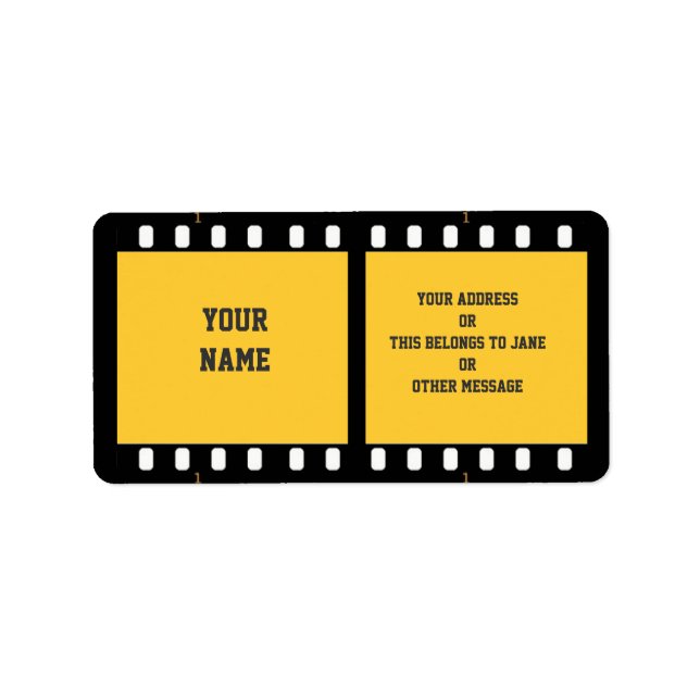 Camera Film Streifen Gelbe Bezeichnung Geschenk Bu Adressaufkleber (Vorne)