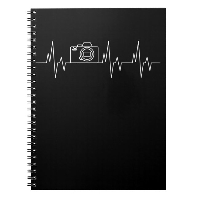 Camera Fotografy Heartbeat Funny EKG Fotograf Notizblock (Vorderseite)