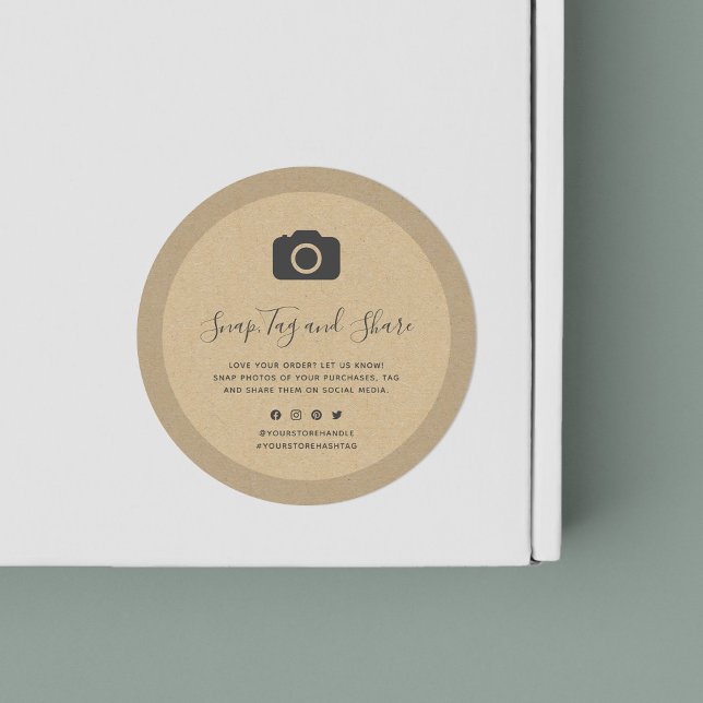 Camera Icon Social Media Snap und Share Kraft Runder Aufkleber (Von Creator hochgeladen)