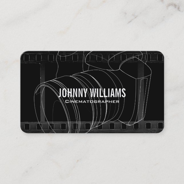 Camera Lens | Film Background Business Card Visitenkarte (Vorderseite)